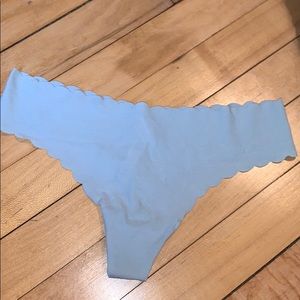 Victoria secret scalloped blue panty thong